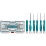 TOTAL THT250PS0601 6Pcs precision screwdriver set طقم مفكات الكتروني علبه شفاف