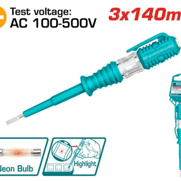TOTAL THT291408 Test pencil 3x140mm مفك تستر صغير