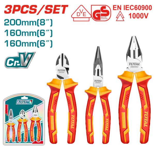 Total THT2K0302 3pcs insulated pliers set طقم زراديات معزول 3 قطع