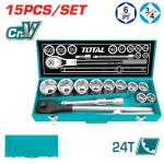 Total THT341151 15Pcs 3/4" DR.Socket-Set طقم بوكس