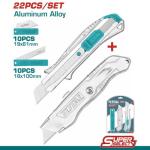 طقم مشرط عادي + مشرط سجاد مع شفرات TOTAL THT515226