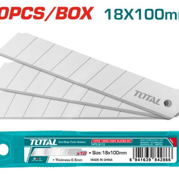 شفرات مشرط عريض 10 قطع TOTAL THT519112 18MM