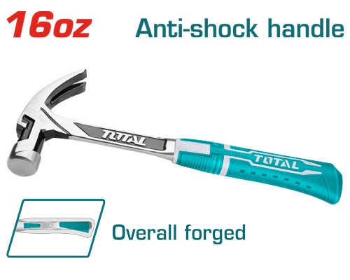 TOTAL THT7143166 Claw hammer 450g شاكوش خلع يد حديد مع نظام حمايه من الاهتزاز