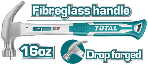 TOTAL THT73166 Claw hammer450g شاكوش خلع يد فيبر