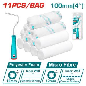 TOTAL THT81121001 CYLINDER BRUSH 12 IN 1 SET طقم رول دهان 10 سم 12 قطعة