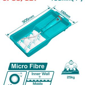 Total THT811210061 صينية دهان مع رول دهان 10 سم + غيار رول عدد 4