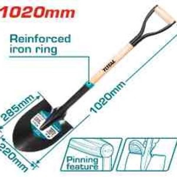 Total THTHW0101 كريك مثلث مع عصا خشب 1 متر