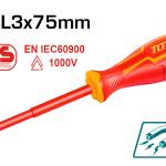 Total THTIS3075 SL3x75mm مفك عادي معزول 