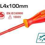 TOTAL THTIS4100 Insulated Screwdriver 4.0×100 1000v مفك عادي معزول