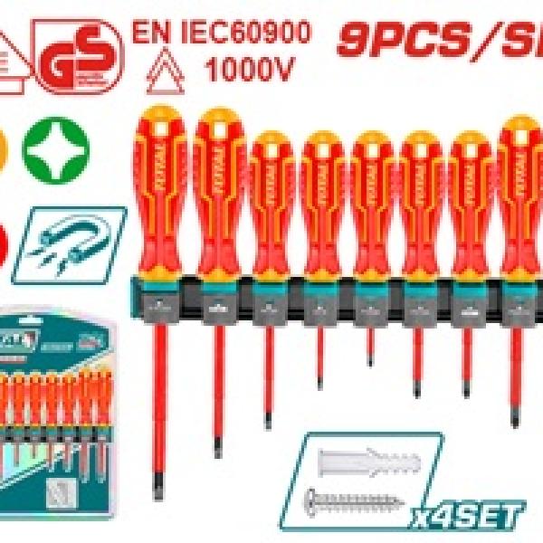 Total THTIS596 طقم مفكات معزول 9 قطع 1000 فولت 