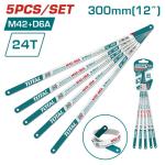 Total THTKT57245 Bi-Metal Hacksaw Blade Set نسلة منشار حديد 5 قطع