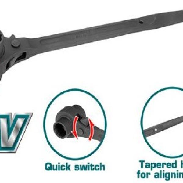 Total THTRSW17191 Double socket ratchet wrench مفتاح سقالة 17*19