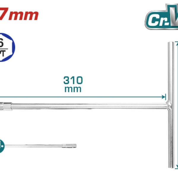 Total THTSW1706 T-Handle socket wrench 17mm بوكس 17 ملم
