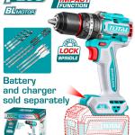 Total TIDLI209681 درل شحن 20 فولت 96 نيوتن بدون بطاريات