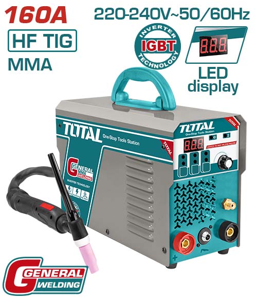 Total TIG1601 Inverter TIG/MMA welding machine ماكنة لحام تيج 160 امبير