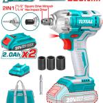 Total TIWLI20208 درل شحن 2*1 بوكسات + راسيات شد 220 نيوتن