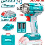 Total TIWLI2038 درل بوكس شحن 1/2 انش 20 فولت 300 نيوتن مع 2 بطارية وشاحن