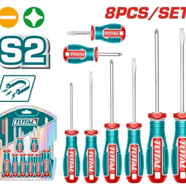 Total TKSDS0826 طقم مفكات 8 قطع S2