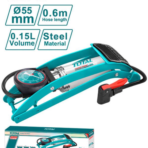 Total TMPP5511 Foot pump 120PSI منفاخ هواء رجل مع ساعه