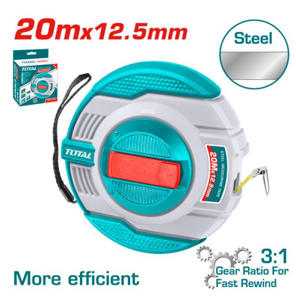 TOTAL TMT11206 STEEL MEASURING TAPE كركر 20 متر حديد
