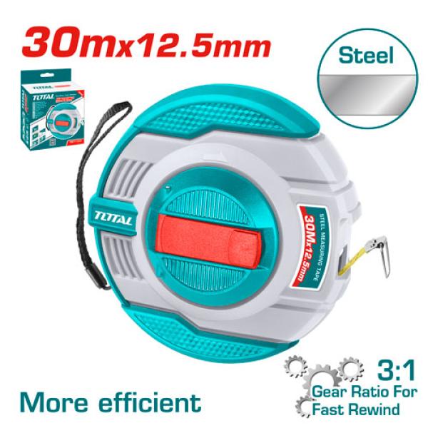TOTAL TMT11306 STEEL MEASURING TAPE كركر 30 متر حديد