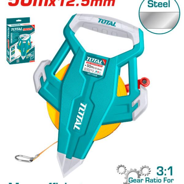 TOTAL TMT710506 STEEL MEASURING TAPE كركر 50 متر حديد
