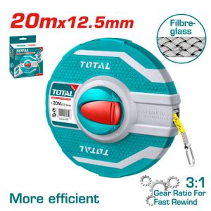 TOTAL TMTF12206 Fiberglass Measuring Tape كركر 20 متر فيبر
