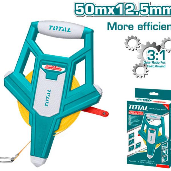 TOTAL TMTF12506 Fibreglass measuring tape كركر مساحة 50 متر فيبر