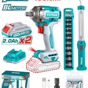 Total TOSLI23048 عرض خاص درل بوكسات شحن 20 فولت 400 نيوتن مع بطارية 2 أمبير + هدية طقم بوكسات + لوكس شحن