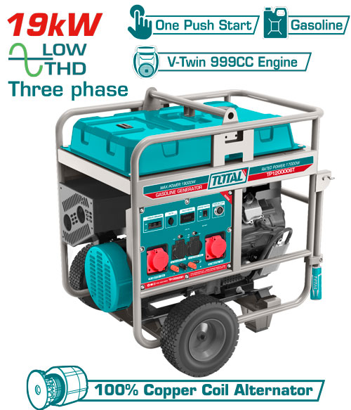Total TP1200006T مولد كهرباء بنزين 19 كيلو واط 3 فاز