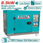 Total TP265001-1 مولد كهرباء ديزل 6.5 كيلو صامت مع لوحة اتوماتيك