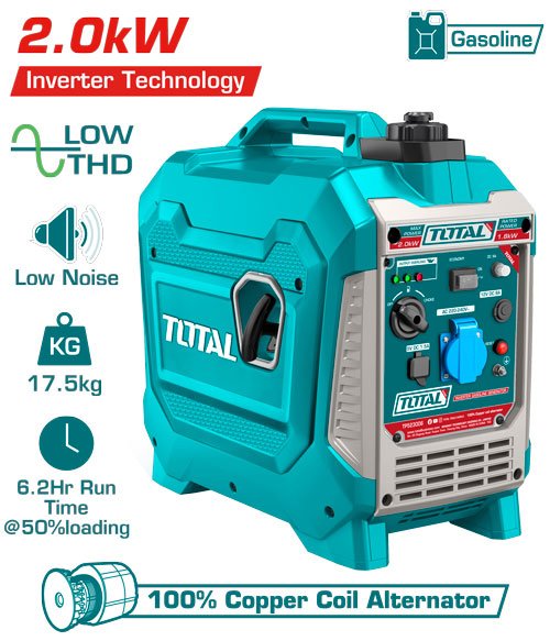 Total TP523006 Inverter gasoline generator مولد بنزين صامت 2 كيلو واط انفيرتر