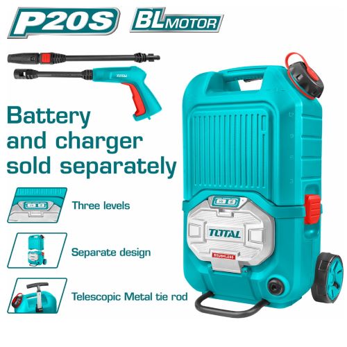 Total TPWLI4006 مضخة غسيل 40 فولت شحن برشليس تنك 15 لتر بدون بطارية وشاحن