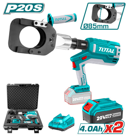 Total TRCLI2002 مقص كيبل هيدروليك شحن مع 2 بطارية 4 أمبير وشاحن