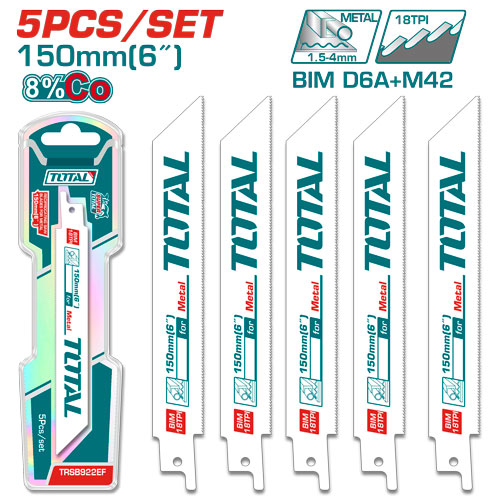 Total TRSB922EF طقم نسلات تخريقة حديد عدد 5