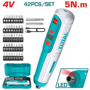 Total TSDLI0403 Lithium-Ion cordless screwdriver 4V مفك شحن مع اكسسوارات 4 فولت 4 نيوتن