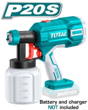 TOTAL TSGLI2001 Lithium-Ion spray gun 20V 800ml فرد رش دهان شحن بدون بطارية