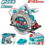 Total TSLI16521 منشار صينية 6.5 انش شحن 20 فولت مع بطارية 4 أمبير