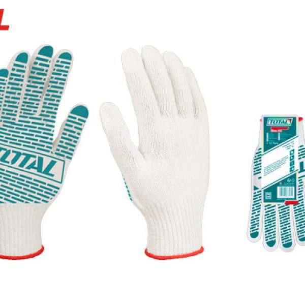 TOTAL TSP11102Knitted & PVC Dots Gloves كفوف مبزر