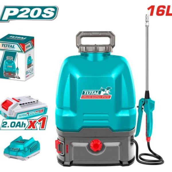 Total TSPLI20162 طرمبة رش شحن 20 فولت مع بطارية 2 أمبير وشاحن