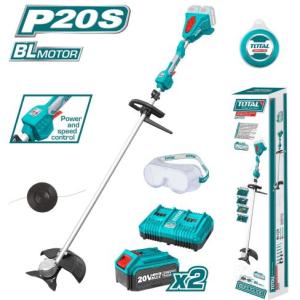 Total TSTLI200285 Lithium string trimmer and brush cutter ماكنة جز وقص حواف العشب 40 فولت مع 2 بطارية 4 امبير وشاحن مجوز بدون فحماتشفره + حبل