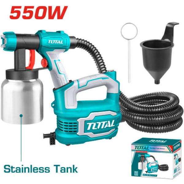TOTAL TT5006-2 HVLP floor based spray gun 500W 800ml فرد رش دهان كهرباء طاسة معدنيهكمبريسور مفصول