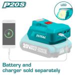 TOTAL TUCLI2022 Lithium‑Ion USB-A Charger 20V شاحن مخرج يعمل على البطارية