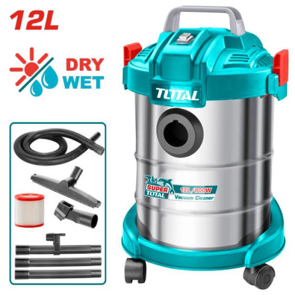 Total TVC14122 Vacuum cleaner مكنسة برميل صناعي 12 لتر 800 واطWet/Dry