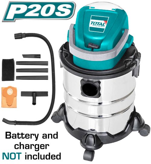 Total TVLI2005E Lithium-Ion vacuum cleaner مكنسة شحن 20 لتر بدون بطارية وشاحن