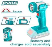 Total TWLI2038 لوكس شحن 20 فولت 270 لومين راس متحرك بدون بطارية وشاحن